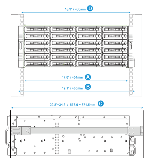 QNAP Standard Rail Kit Rail-A02-90 – Bild 3