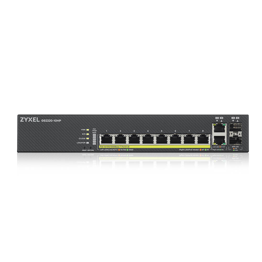 Zyxel GS2220-10HP 8-Port GbE L2 PoE Switch with GbE Uplink – Bild 4
