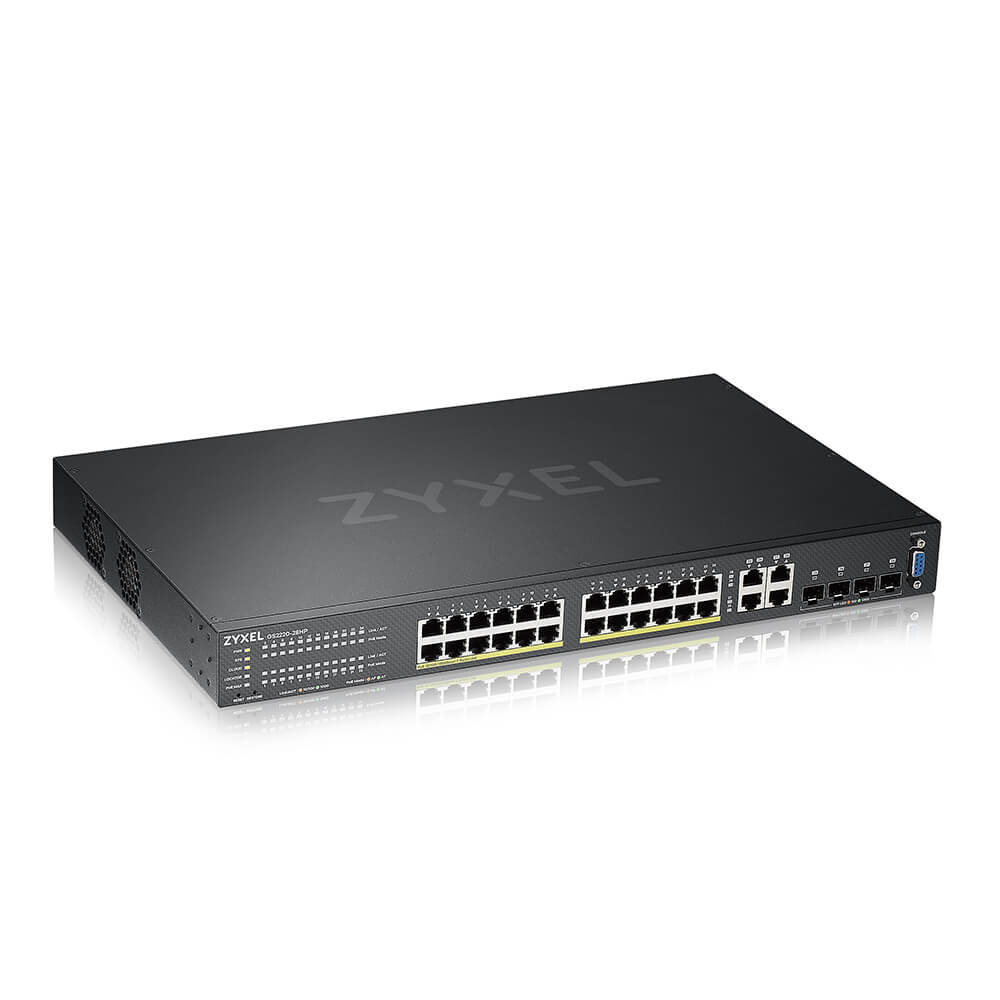 Zyxel GS2220-28HP 24-PORT GBE L2 PoE Switch with GbE uplink